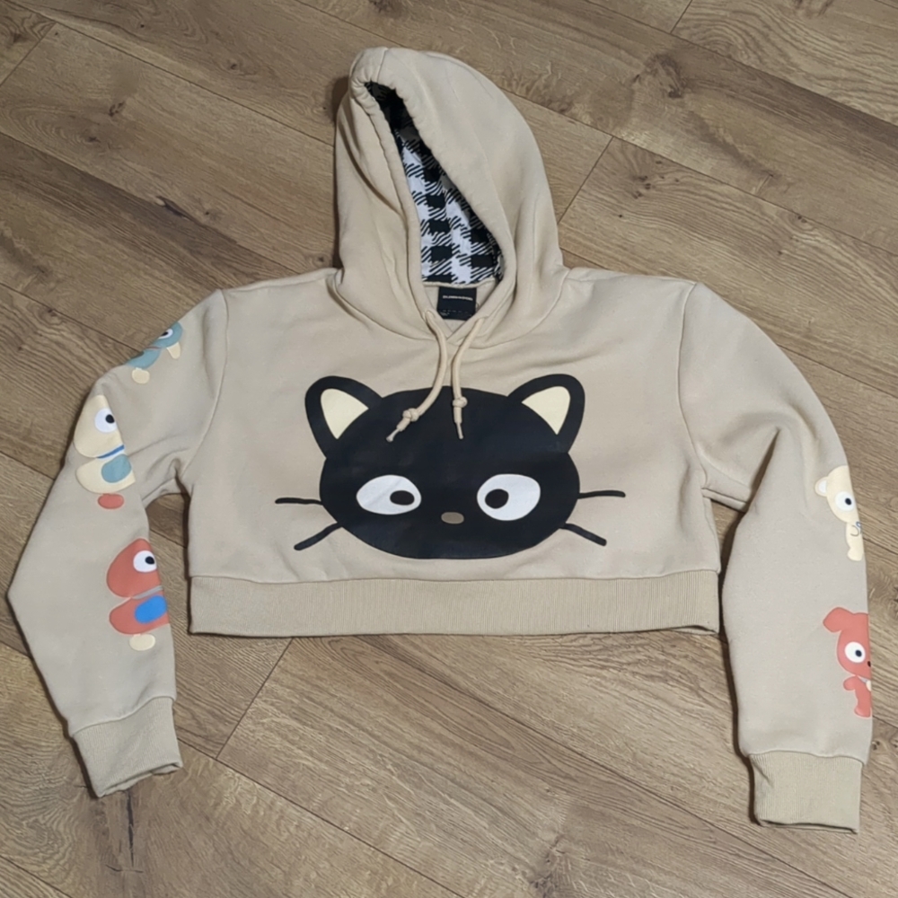 Dumbgood Chococat Puff Print Cropped Hoodie Size Small - Picture 3 of 11
